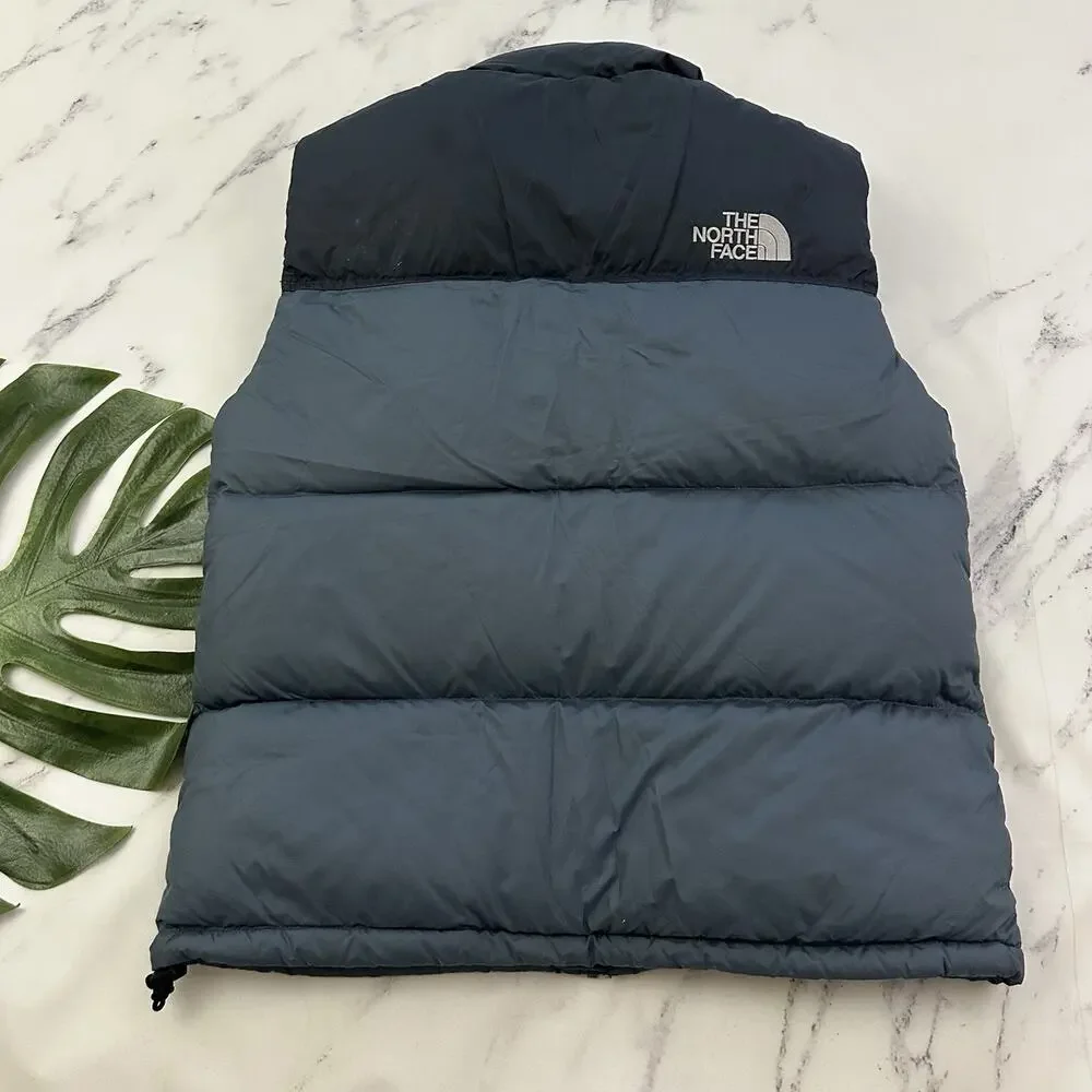 The North Face Mens Vintage Puffer Vest Size M Gray 700 Down Full Zip Up